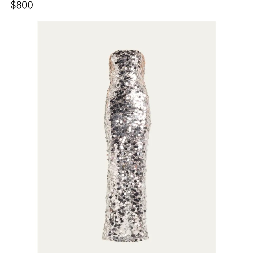 Bronx and Banco Silver Strapless Dress